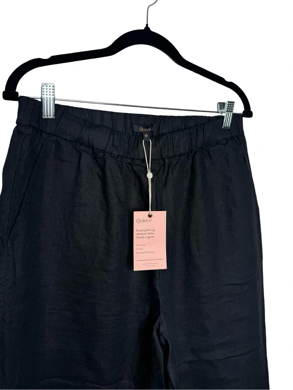 Quince | NWT 100% European Linen Pants in Black